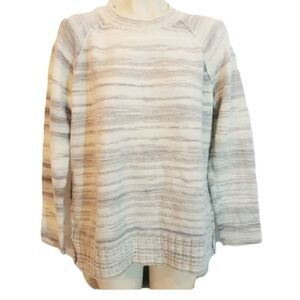 Caslon Grey Striped Sweatshirt size M